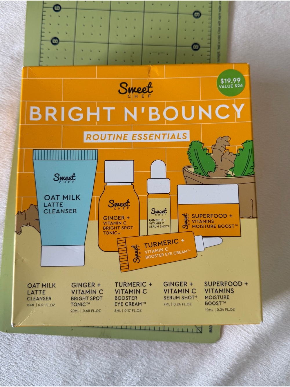 Sweet Chef Bright N' Bouncy Skincare Kit - Oat Milk Cleanser (Yellow)